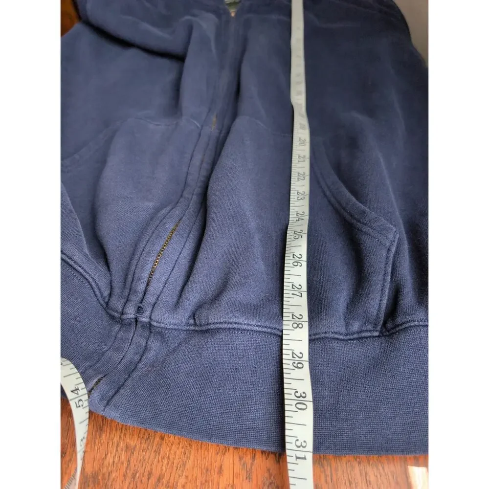 Eddie Bauer Mens Zip Sweatshirt Tall XXL Blue Thermal Lined Heavyweight Hood